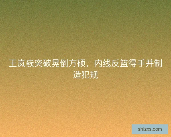 王岚嵚突破晃倒方硕，内线反篮得手并制造犯规